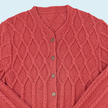 Lade das Bild in den Galerie-Viewer, Cardigan &quot;hand made&quot; 90er, pink/rot, M Damen
