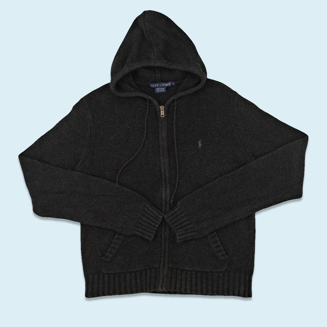Ralph Lauren Zip Hoodie gestrickt, schwarz, XS/S Damen