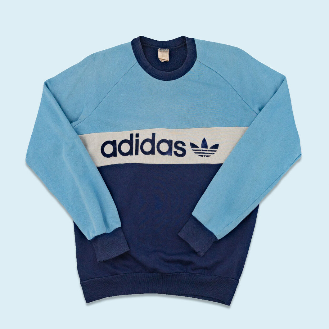 Adidas Sweatshirt 80er Made in Ireland, blau, M/L