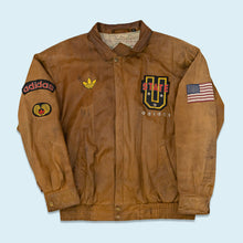 Lade das Bild in den Galerie-Viewer, Adidas Jacke &quot;echtes Leder&quot; 80er/90er Made in Korea, braun, L/XL
