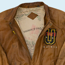 Lade das Bild in den Galerie-Viewer, Adidas Jacke &quot;echtes Leder&quot; 80er/90er Made in Korea, braun, L/XL
