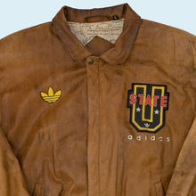 Lade das Bild in den Galerie-Viewer, Adidas Jacke &quot;echtes Leder&quot; 80er/90er Made in Korea, braun, L/XL
