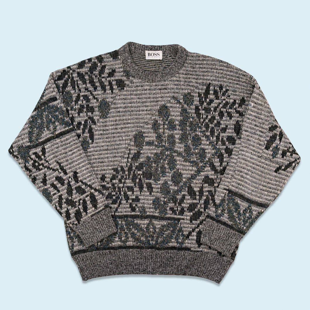 Hugo Boss Strickpullover 90er Made in Italy, grau, L