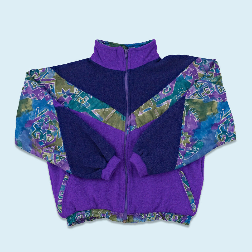 Fleece Jacke 80er/90er, lila, M breit