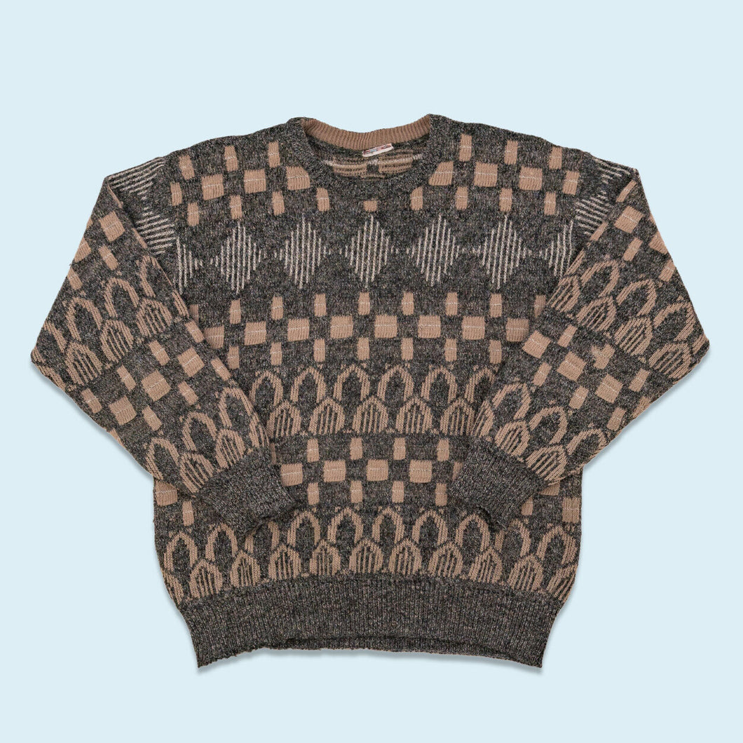 Strickpullover 90er, grau, M