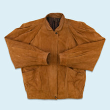 Lade das Bild in den Galerie-Viewer, Lederjacke 80er mit Schulterpolster, braun, M/L Damen
