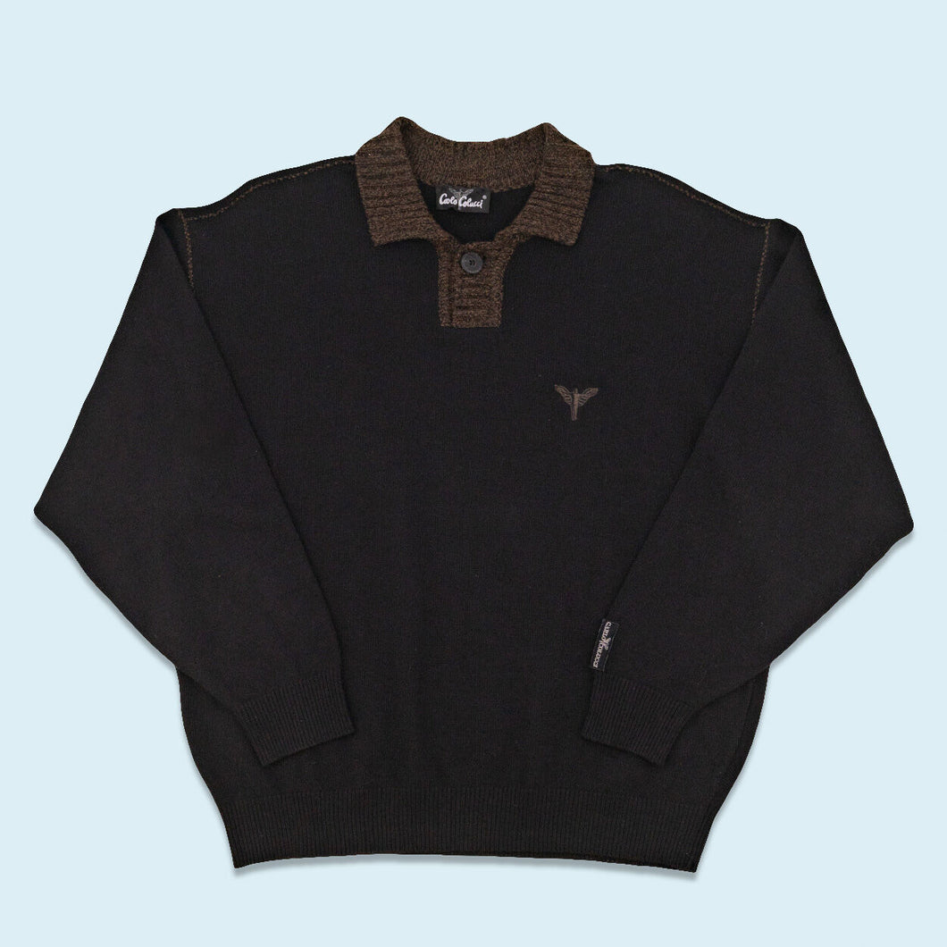Carlo Colucci Strickpullover 90er/00er, schwarz, XL