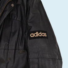 Lade das Bild in den Galerie-Viewer, Adidas Mantel &quot;Olympia St. Moritz 1948&quot; echtes Leder Made in Turkey 80er/90er, schwarz, XL
