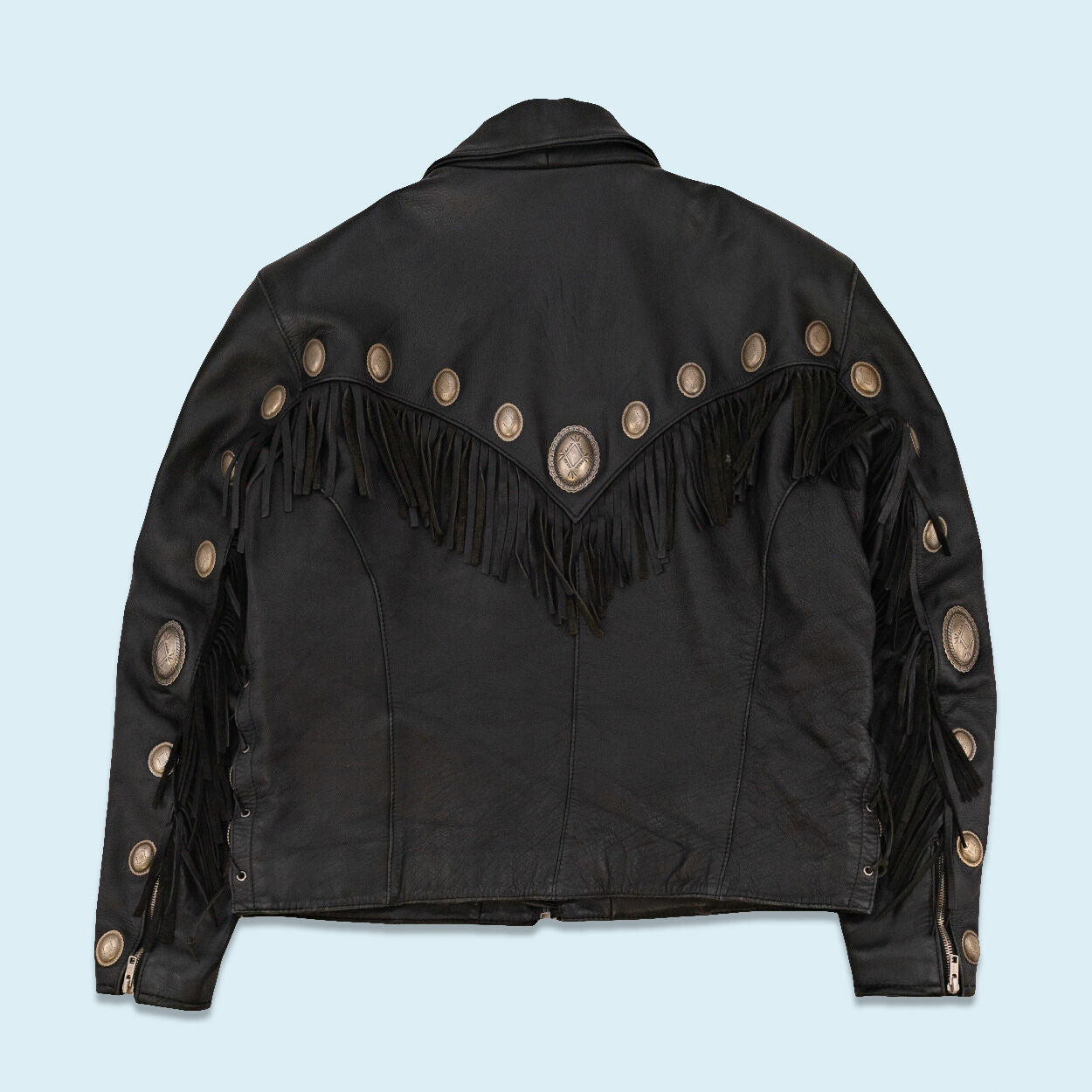 hein gericke classic gear lederjacke Hein Gericke Jacke mit Schulterpolstern und Fransen 90er 100% Leder, s – Vintage Allstars