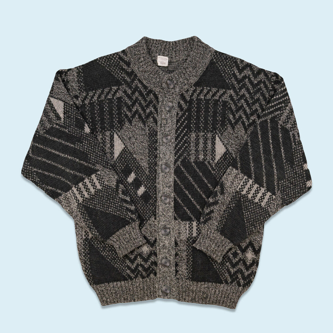 Cardigan/Strickjacke 80er/90er, grau, L