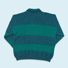 Lade das Bild in den Galerie-Viewer, Fruit of the Loom Strickpullover 90er Made in Italy, blau, M/L
