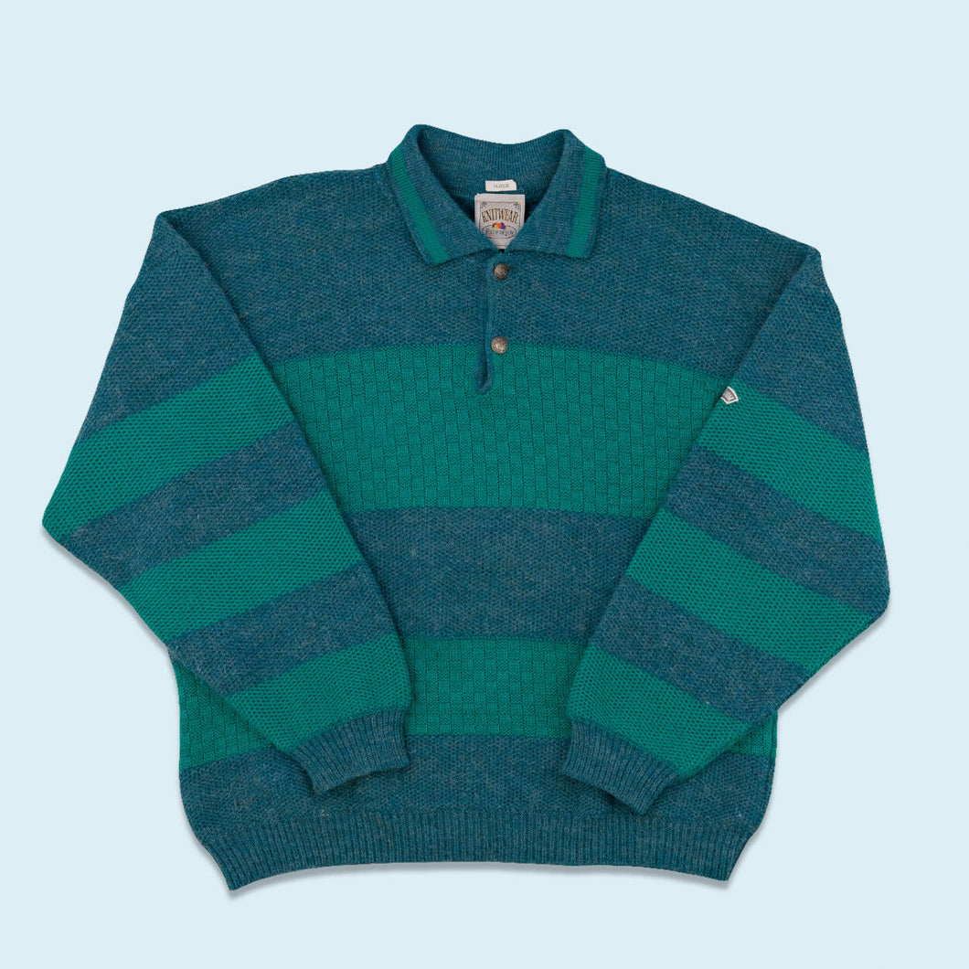 Fruit of the Loom Strickpullover 90er Made in Italy, blau, M/L