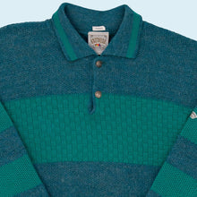 Lade das Bild in den Galerie-Viewer, Fruit of the Loom Strickpullover 90er Made in Italy, blau, M/L
