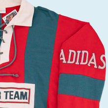 Lade das Bild in den Galerie-Viewer, Adidas Polo/Sweatshirt &quot;Soccer Team&quot; 90er, grün/rot, L
