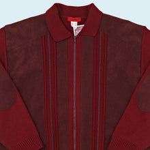 Lade das Bild in den Galerie-Viewer, Tabaroni Jacke dünn &quot;Strick &amp; Leder&quot; Made in Italy, rot, XL
