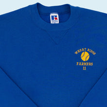Lade das Bild in den Galerie-Viewer, Russell Athletic Sweatshirt &quot;Wheat Ride&quot; 90er Made in the USA, blau, L/XL
