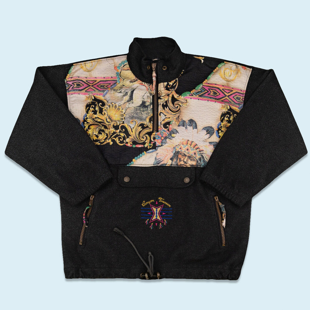 Magic Venture Quarter Zip Fleece 90er, schwarz/grau, L/XL