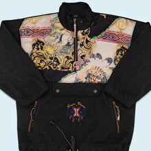 Lade das Bild in den Galerie-Viewer, Magic Venture Quarter Zip Fleece 90er, schwarz/grau, L/XL
