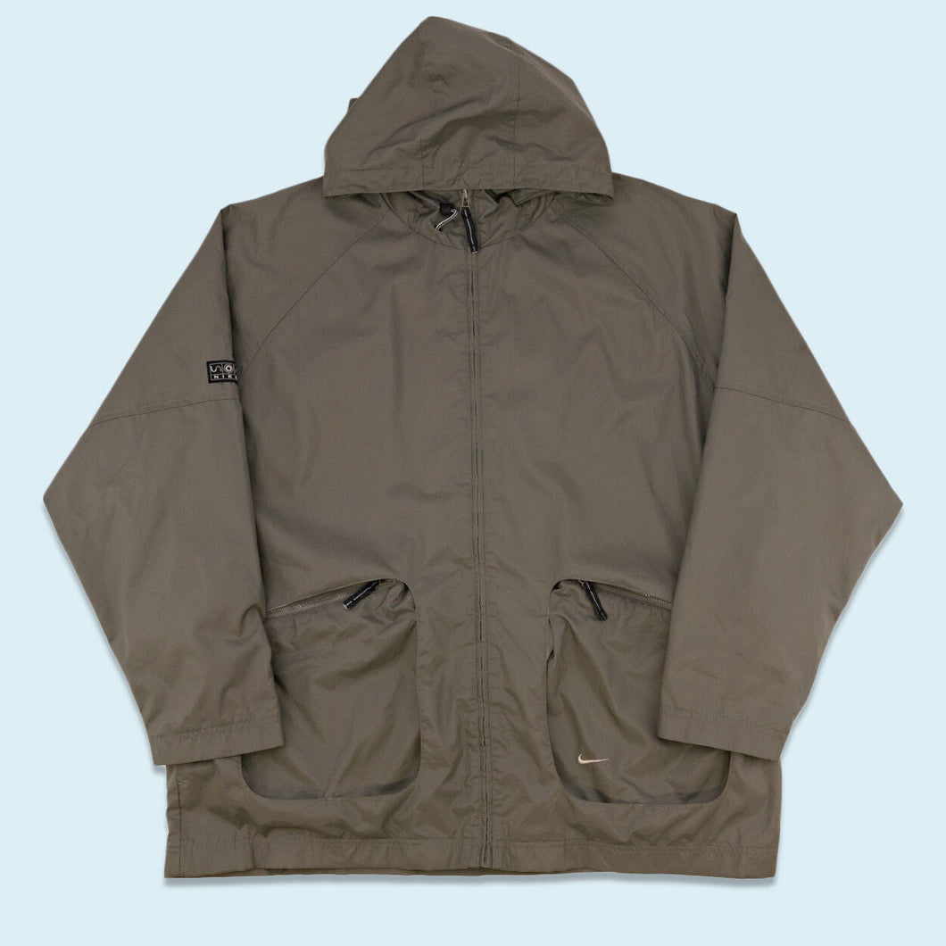 Nike Jacke dünn 2000er, grau/grün, XL/XXL