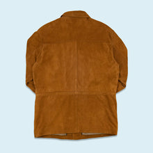Lade das Bild in den Galerie-Viewer, Montes Jacke lang &quot;echtes Leder mit Schulterpolstern&quot; 90er, braun, L
