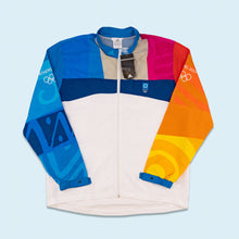 Lade das Bild in den Galerie-Viewer, Adidas Trainigsjacke dünn &quot;Athen Olympia&quot; 2004, weiß/blau, XL
