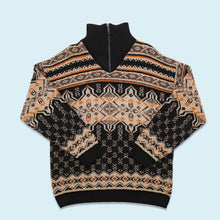 Lade das Bild in den Galerie-Viewer, Aquilla Quarter Zip Strickpullover Made in Italy, braun, XL/XXL schmal
