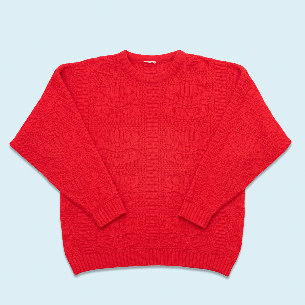 Strickpullover 90er Made in France, rot, L/XL