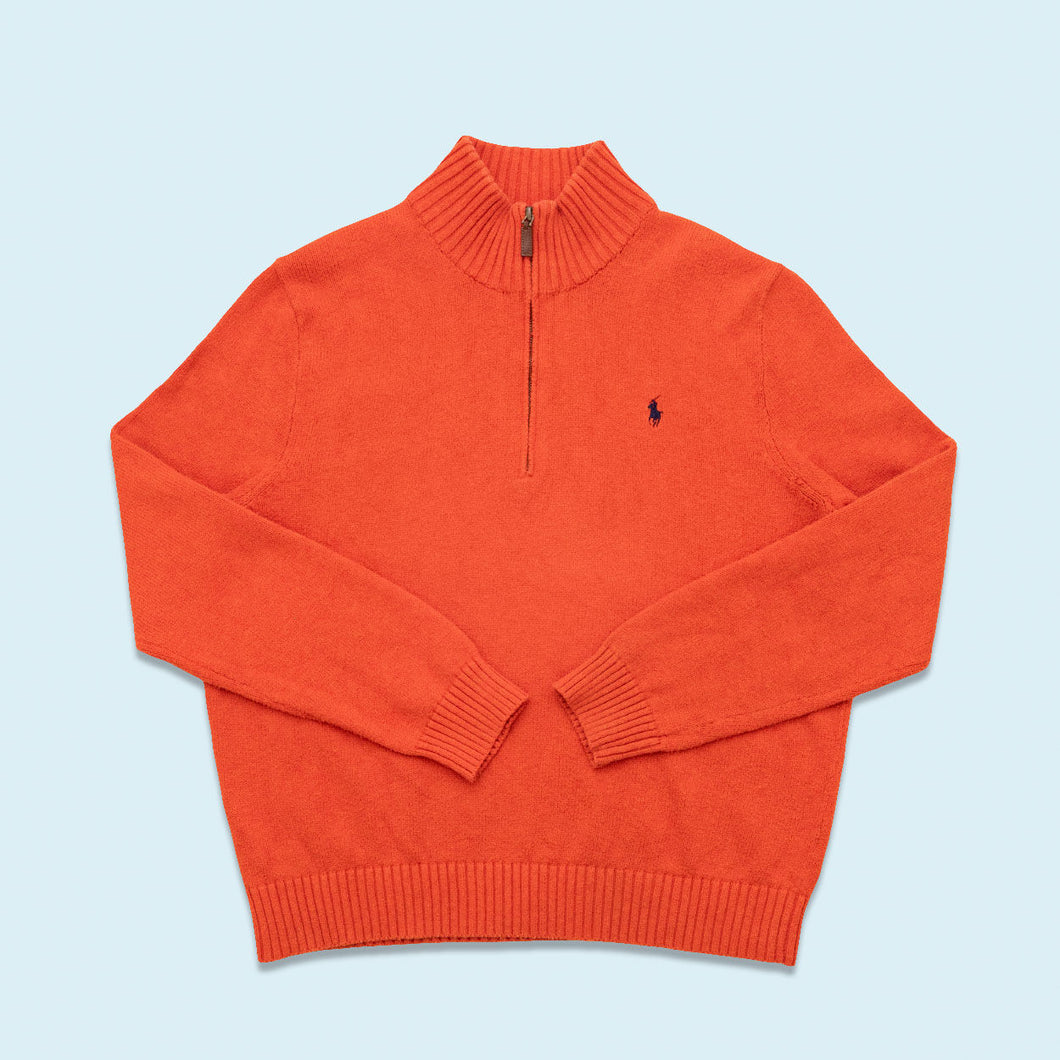 Polo Ralph Lauren Quarter Zip Strickpullover, orange, L