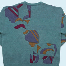 Lade das Bild in den Galerie-Viewer, Fairbanks Strickpullover &quot;crazy pattern&quot; 90er, blau, L/XL
