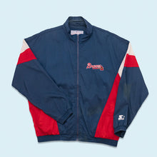 Lade das Bild in den Galerie-Viewer, Starter Trainingsjacke &quot;Atlanta Braves&quot; 90er, blau/rot, L/XL
