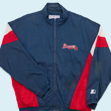 Lade das Bild in den Galerie-Viewer, Starter Trainingsjacke &quot;Atlanta Braves&quot; 90er, blau/rot, L/XL
