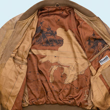 Lade das Bild in den Galerie-Viewer, Lederjacke &quot;echtes Leder&quot; 90er mit leichten Schulterpolstern, braun, L
