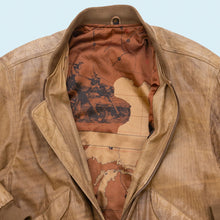 Lade das Bild in den Galerie-Viewer, Lederjacke &quot;echtes Leder&quot; 90er mit leichten Schulterpolstern, braun, L
