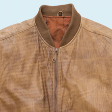 Lade das Bild in den Galerie-Viewer, Lederjacke &quot;echtes Leder&quot; 90er mit leichten Schulterpolstern, braun, L
