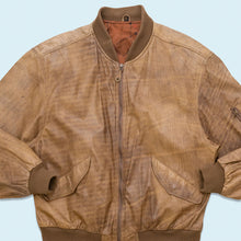 Lade das Bild in den Galerie-Viewer, Lederjacke &quot;echtes Leder&quot; 90er mit leichten Schulterpolstern, braun, L
