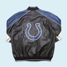 Lade das Bild in den Galerie-Viewer, NFL Jacke &quot;Indianapolis Colts&quot; Kunstleder, schwarz/blau, L/XL

