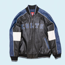 Lade das Bild in den Galerie-Viewer, NFL Jacke &quot;Indianapolis Colts&quot; Kunstleder, schwarz/blau, L/XL
