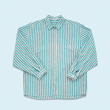 Lade das Bild in den Galerie-Viewer, Atelier Goldener Schnitt Hemd 70er/80er, weiß/blau, M Damen
