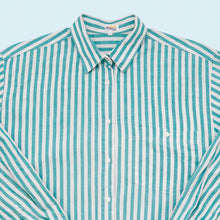 Lade das Bild in den Galerie-Viewer, Atelier Goldener Schnitt Hemd 70er/80er, weiß/blau, M Damen
