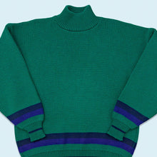 Lade das Bild in den Galerie-Viewer, Strickpullover 90er Made in France, grün/blau, L/XL
