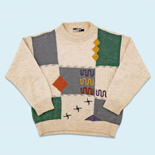 Lade das Bild in den Galerie-Viewer, Monte Carlo Strickpullover 90er Made in Italy, grau/beige, M
