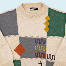 Lade das Bild in den Galerie-Viewer, Monte Carlo Strickpullover 90er Made in Italy, grau/beige, M
