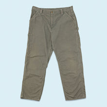 Lade das Bild in den Galerie-Viewer, Carhartt Hose "Carpenter canvas workwear" 00er Made in Mexico, grün/grau, 38/32
