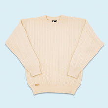 Lade das Bild in den Galerie-Viewer, Disc 2000 Strickpullover 80er Made in West Germany, beige/weiß, L
