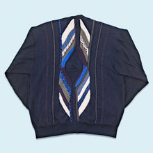 Lade das Bild in den Galerie-Viewer, Carlo Colucci Cardigan/Strickpullover 90er Made in the USA, blau, L/XL
