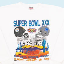 Lade das Bild in den Galerie-Viewer, Oneita Power-Sweat Sweatshirt "Super Bowl XXX" 1996 Made in the USA, weiß, XL
