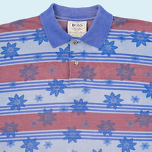 Lade das Bild in den Galerie-Viewer, Hugo Boss Poloshirt Made in Germany 90er, blau/rot, XL breit
