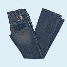 Lade das Bild in den Galerie-Viewer, Fox Hose "Girls Rebel Jean Sample" low waist bootcut, blau, 28/32
