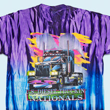 Lade das Bild in den Galerie-Viewer, Cal Cru T-Shirt "Diesel Truckin Nationals by Dirt Shirts" 1997 Deadstock made in the USA single stitch, blau/lila batik, XL

