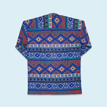 Lade das Bild in den Galerie-Viewer, Highland Hemd "aztec" 90er/00er, blau, L

